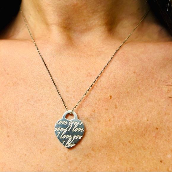 Tiffany & Co. “I Love You” Iconic Heart Necklace | Notes Collection - Picture 12 of 16